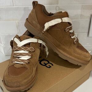 UGG Tan K LO Lowmel Sneakers with Cream Laces kids size 6